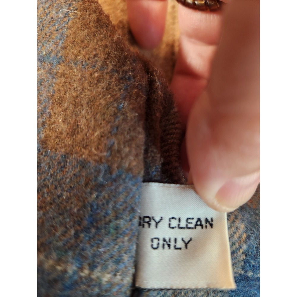 Vintage London Fog Womens Brown Trench Thick Coat Plaid Lined Double Breasted XL - Picture 11 of 11